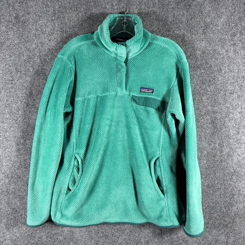 Patagonia Re-Tool Snap-T Fleece Womens XL Teal Polartec Thermal Pro 25442 FA15